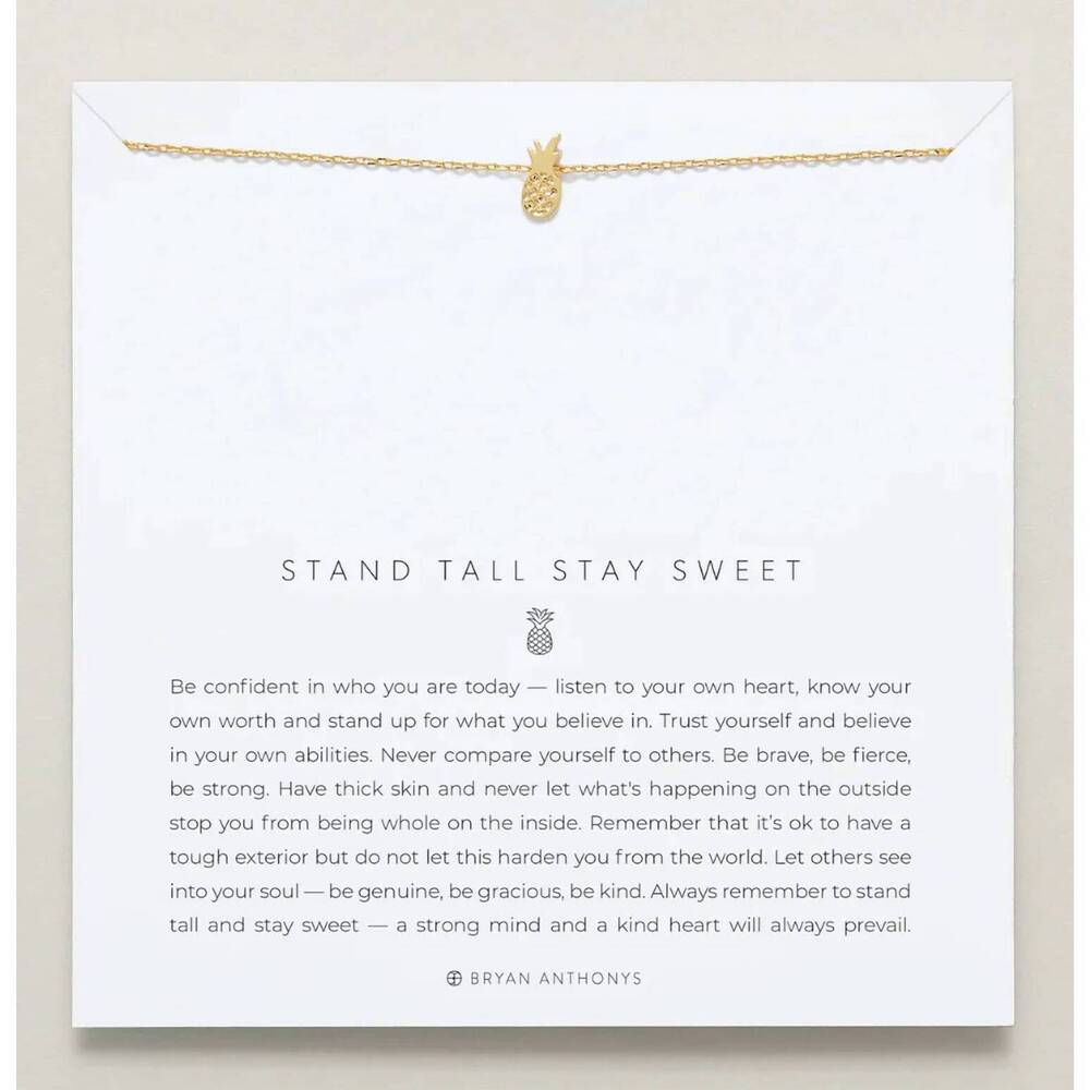 NEW BRYAN ANTHONYS women's stand tall stay sweet necklace in gold